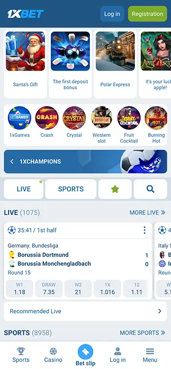 01 Open the official 1xBet website