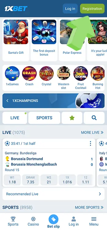 02 Click the “Registration” button