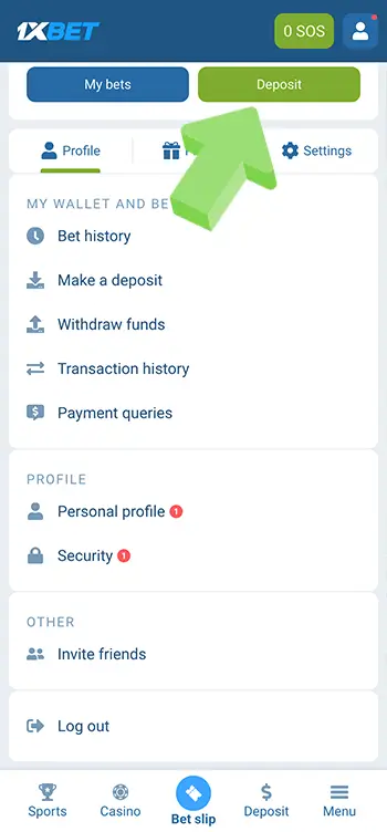 02 Go to “Deposit”