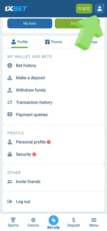 02 Open the “My Account” section