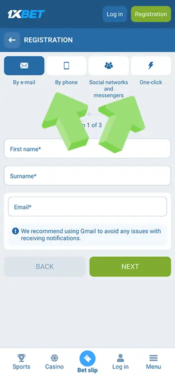 03 Choose your preferred registration method