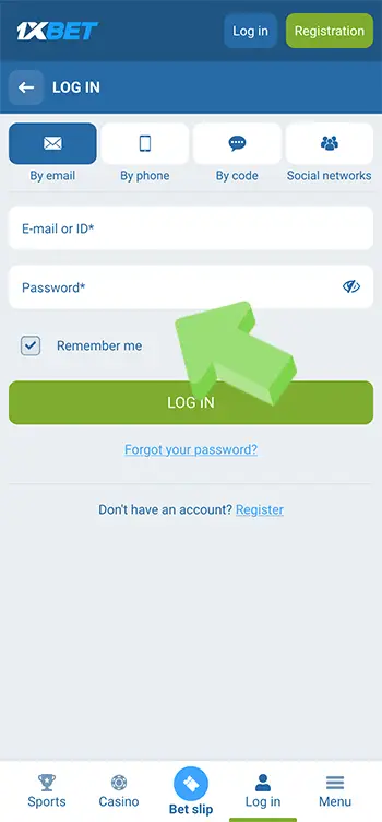 04 Enter your account details and password in the fields provided