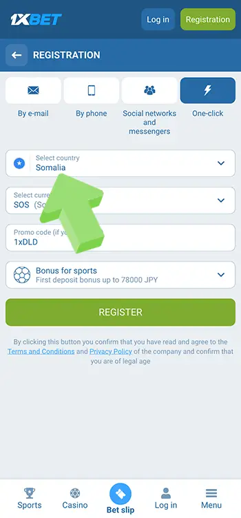 04 Select your country as Somalia